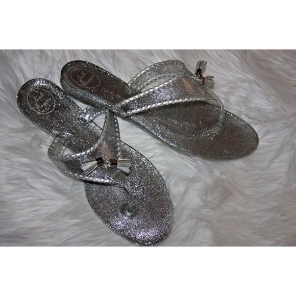 Jack Rogers Women's 11M Silver Sparkle Alana Jelly sandals - New - Picture 4 of 4